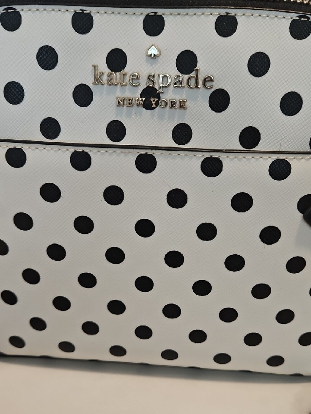 kate spade White with Black Polka Dot Crossbody Bag - Picture 2 of 4